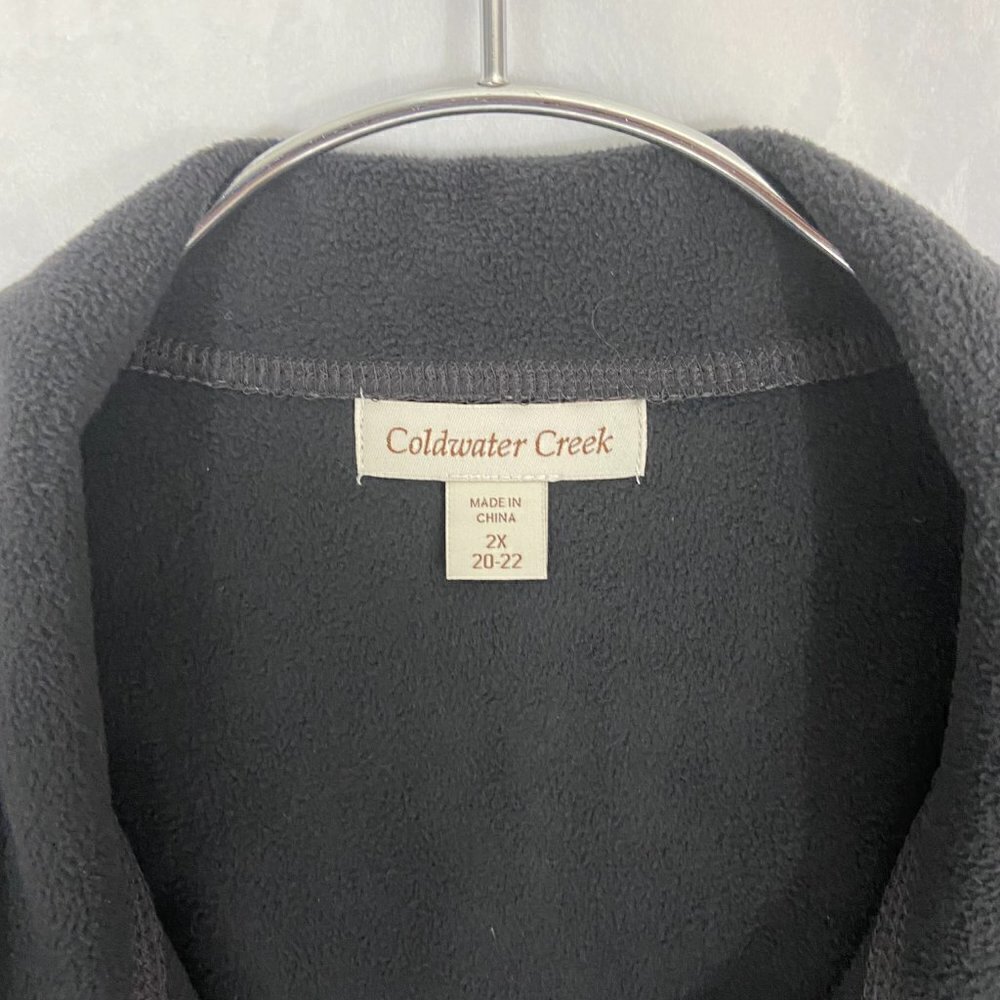 Coldwater Creek Fleece Jacket Sweater Full Zip Long Sleeve Women's Size 2XL Grey - Picture 7 of 8